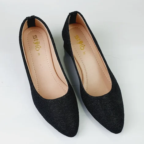 Women’s Shimmer Textured Block Heel Pumps