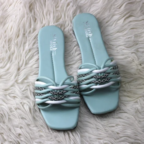 Stylish Braided Crystal Strappy Flats for Women