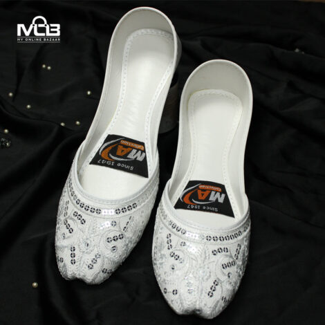 Frisci White Sequins Full Toe